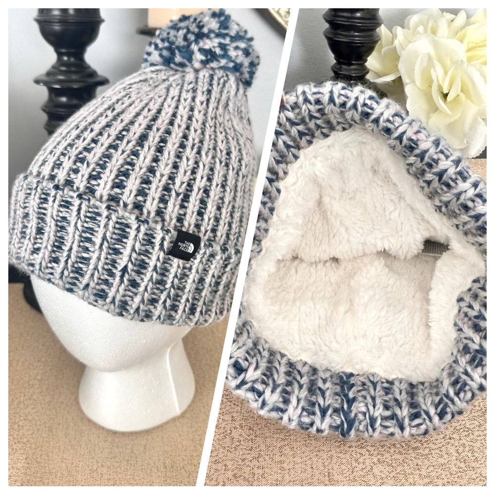 NWT The North Face Kids Youth/Junior Fleece Lined Knit Pom Beanie
